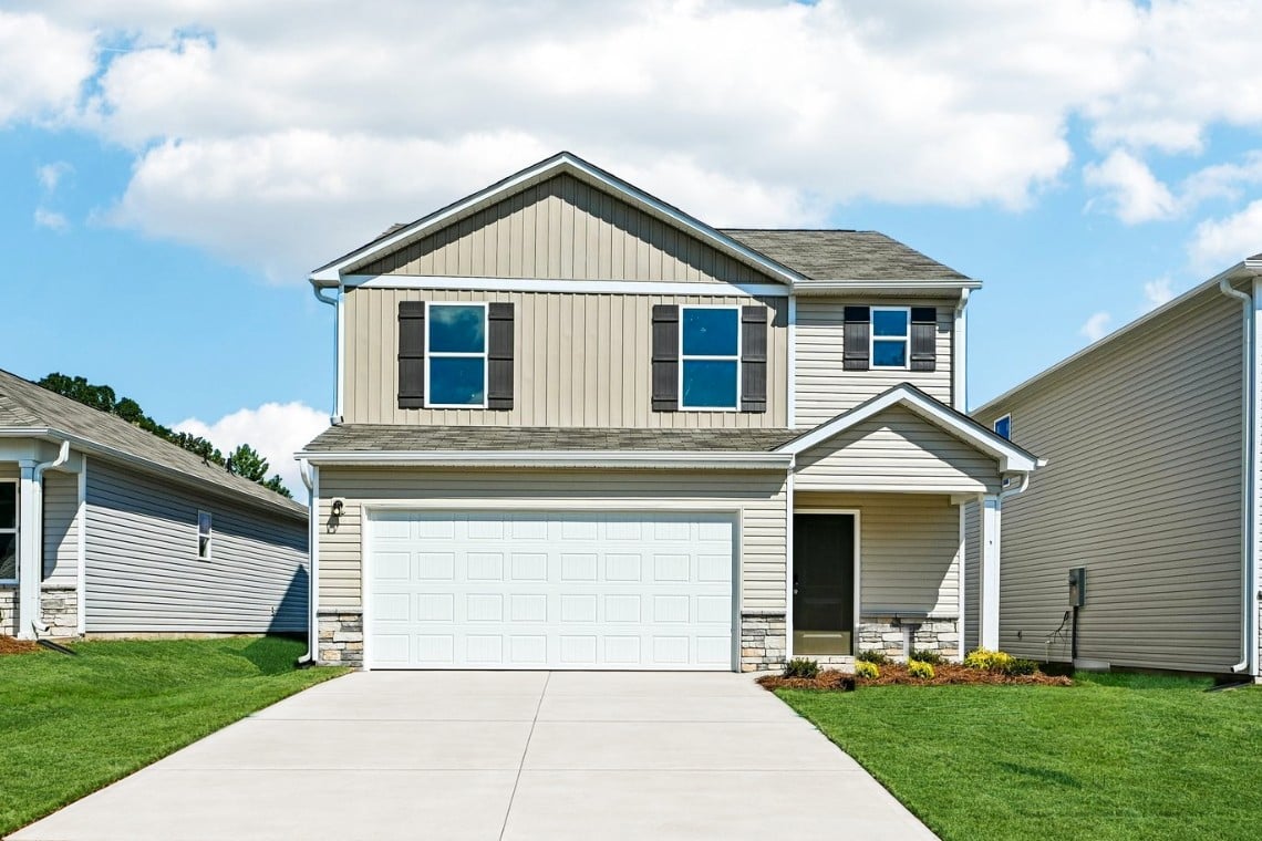 A house with a garage.