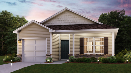 A house with a garage.