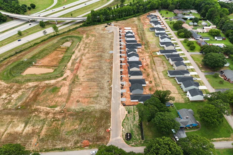 A high angle view of a road.