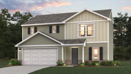 A house with a garage.