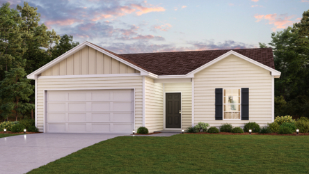 A house with a garage.