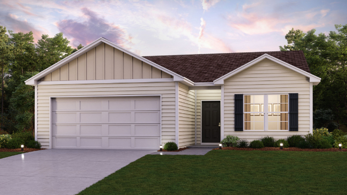 A house with a garage.