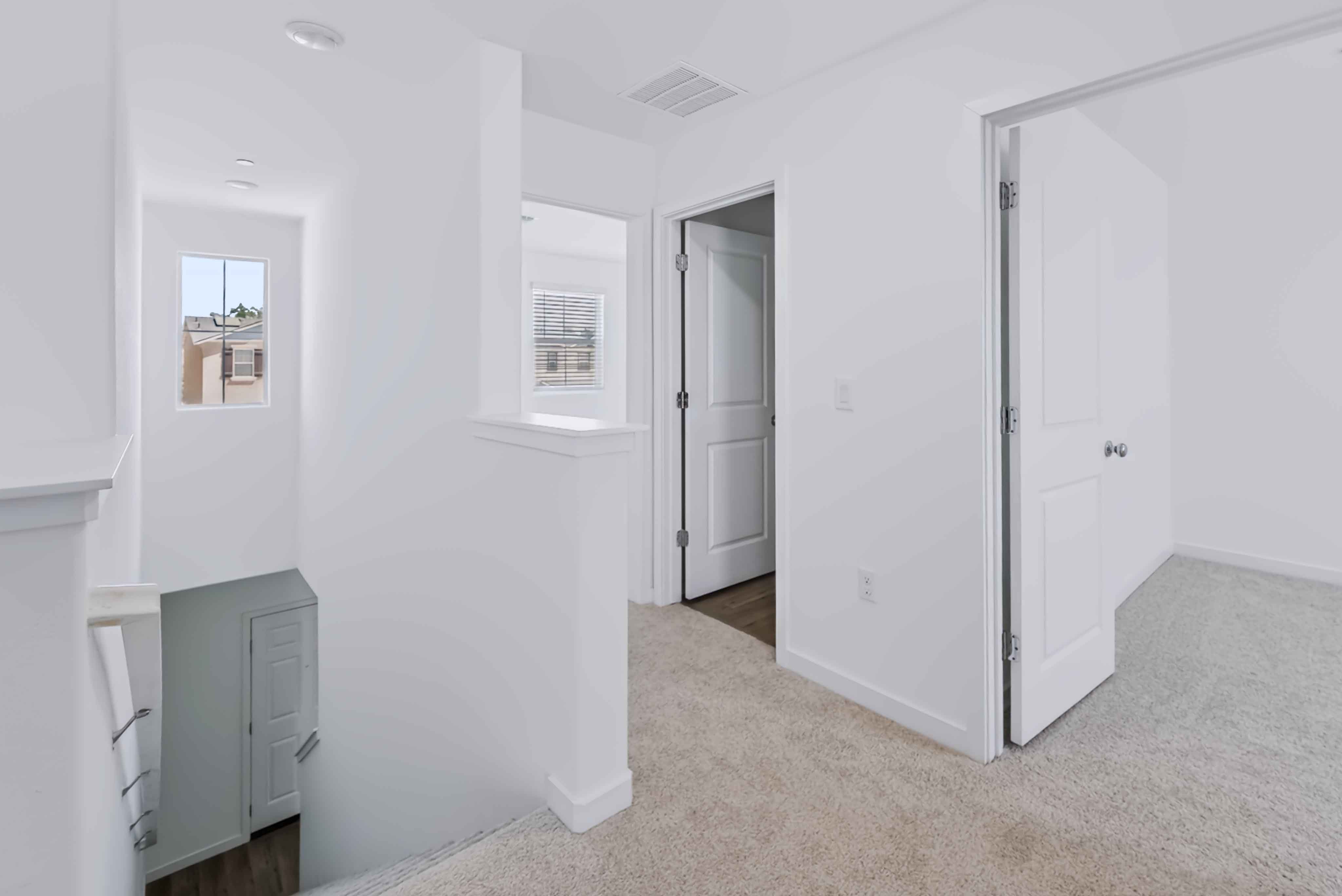 A room with white walls.