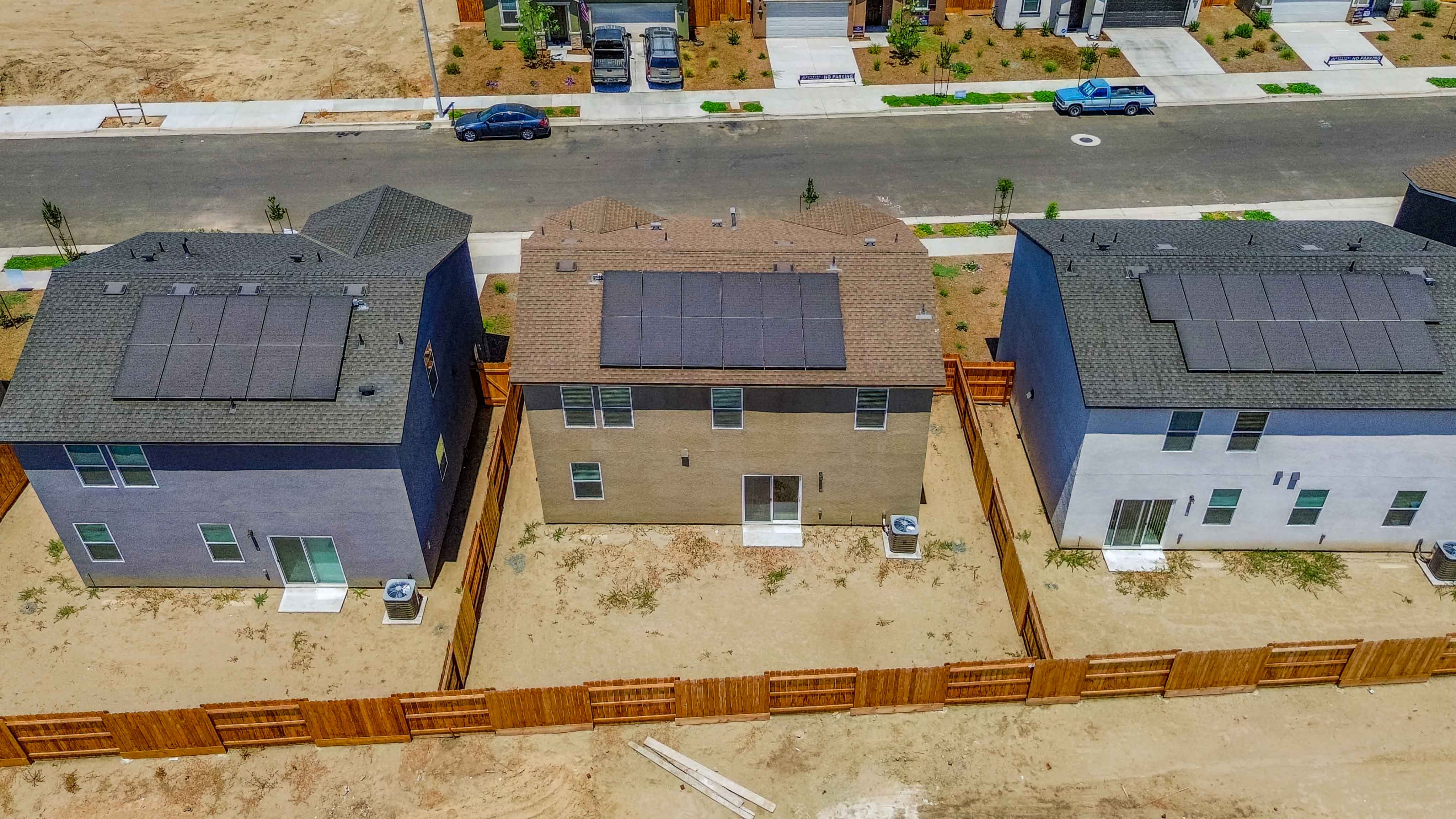 A high angle view of a building.