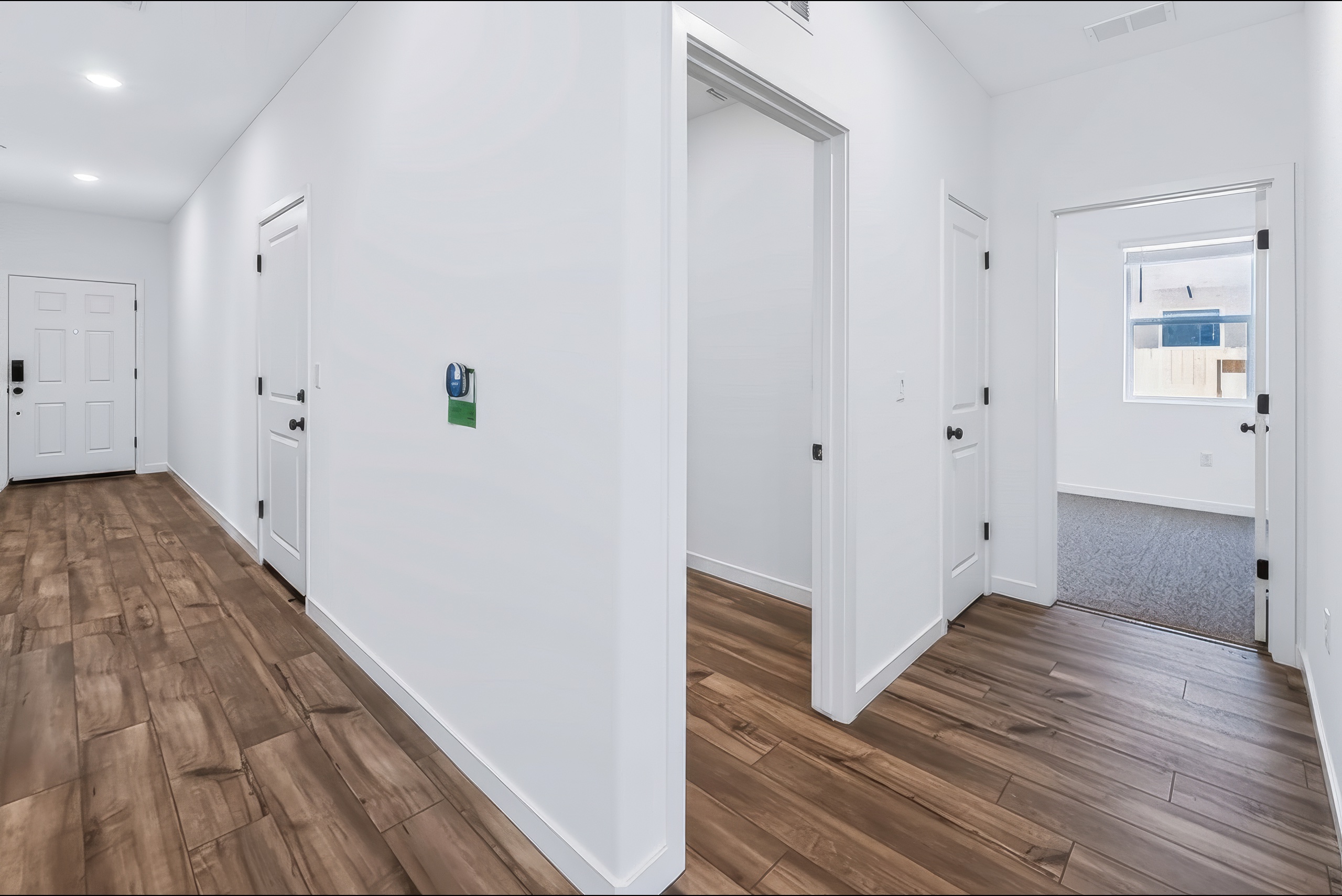 A room with white doors.