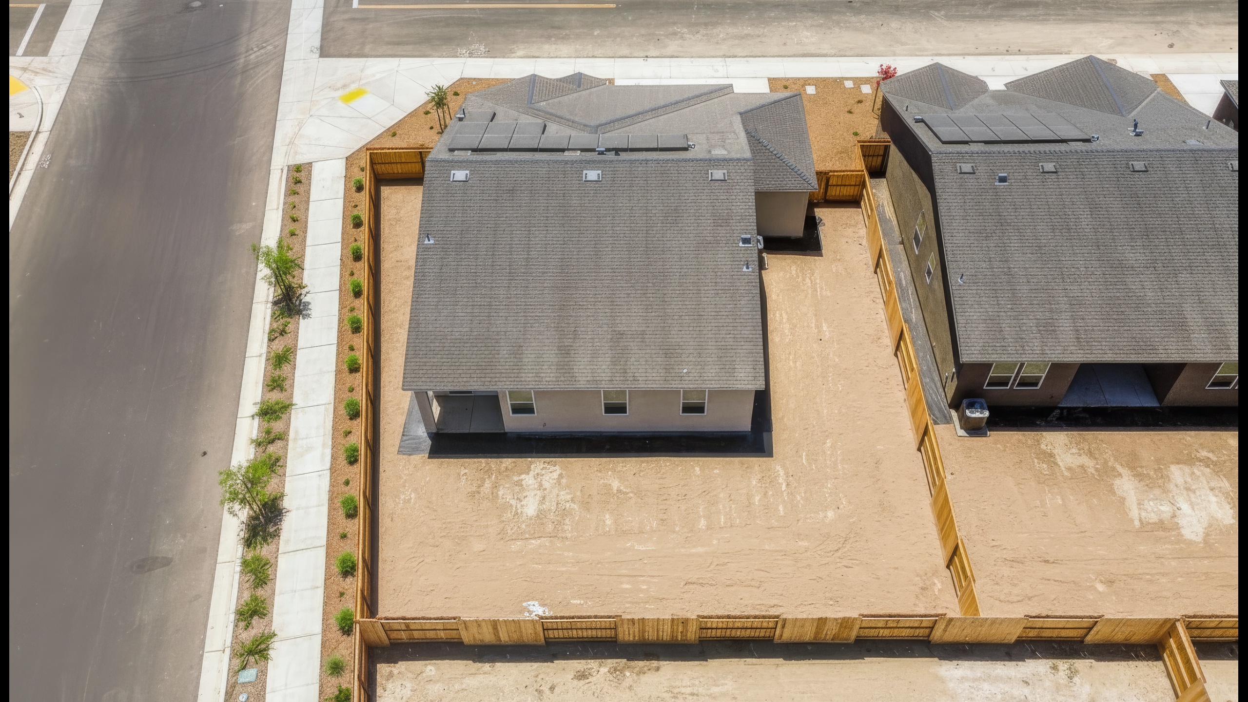 A building with a parking lot.