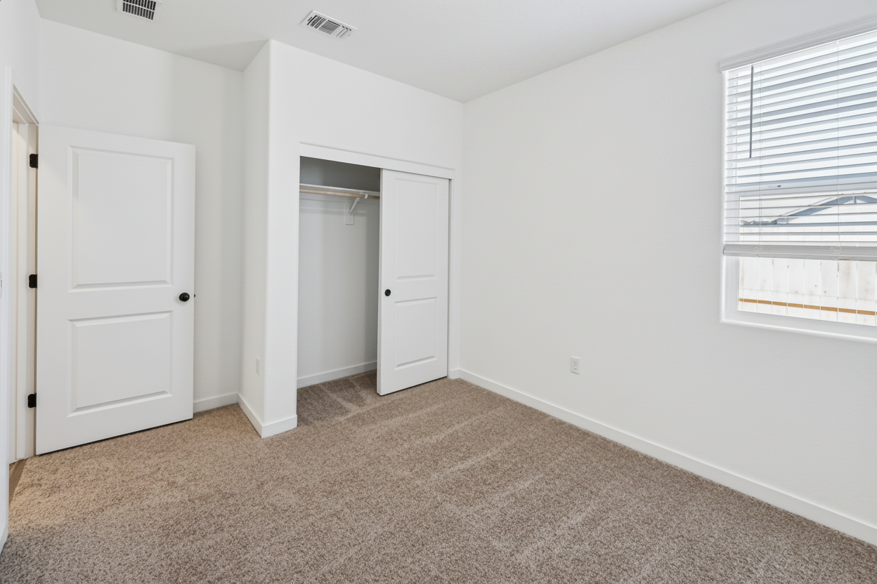 A room with white doors.