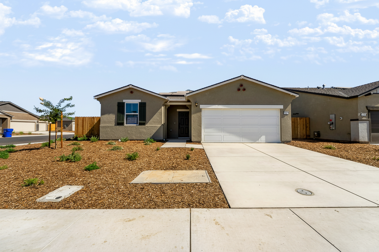 A house with a garage.