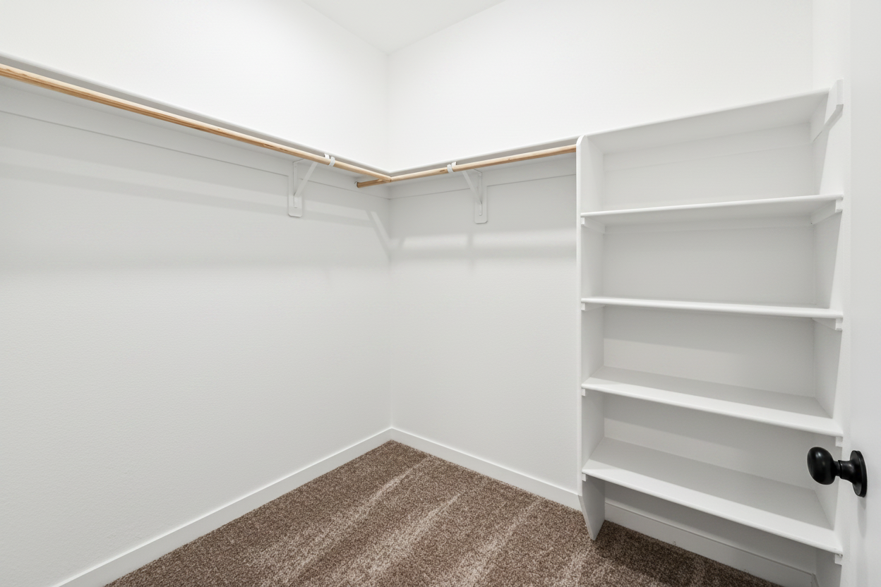 A white shelving unit.