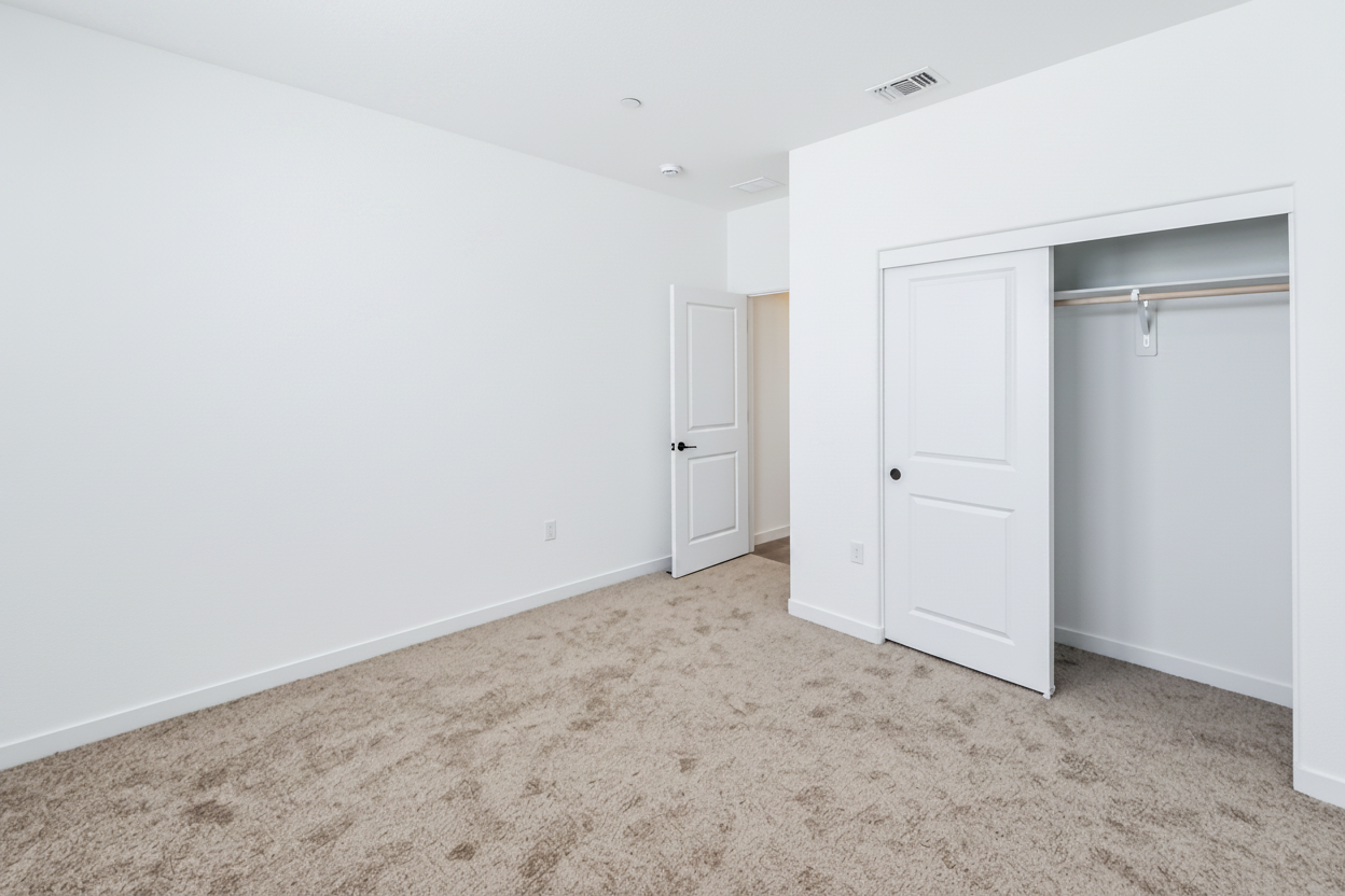 A room with white doors.