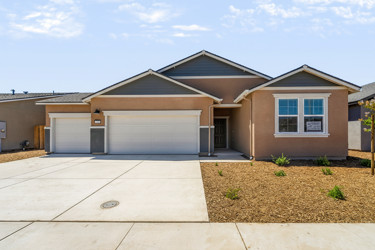 A house with a garage.