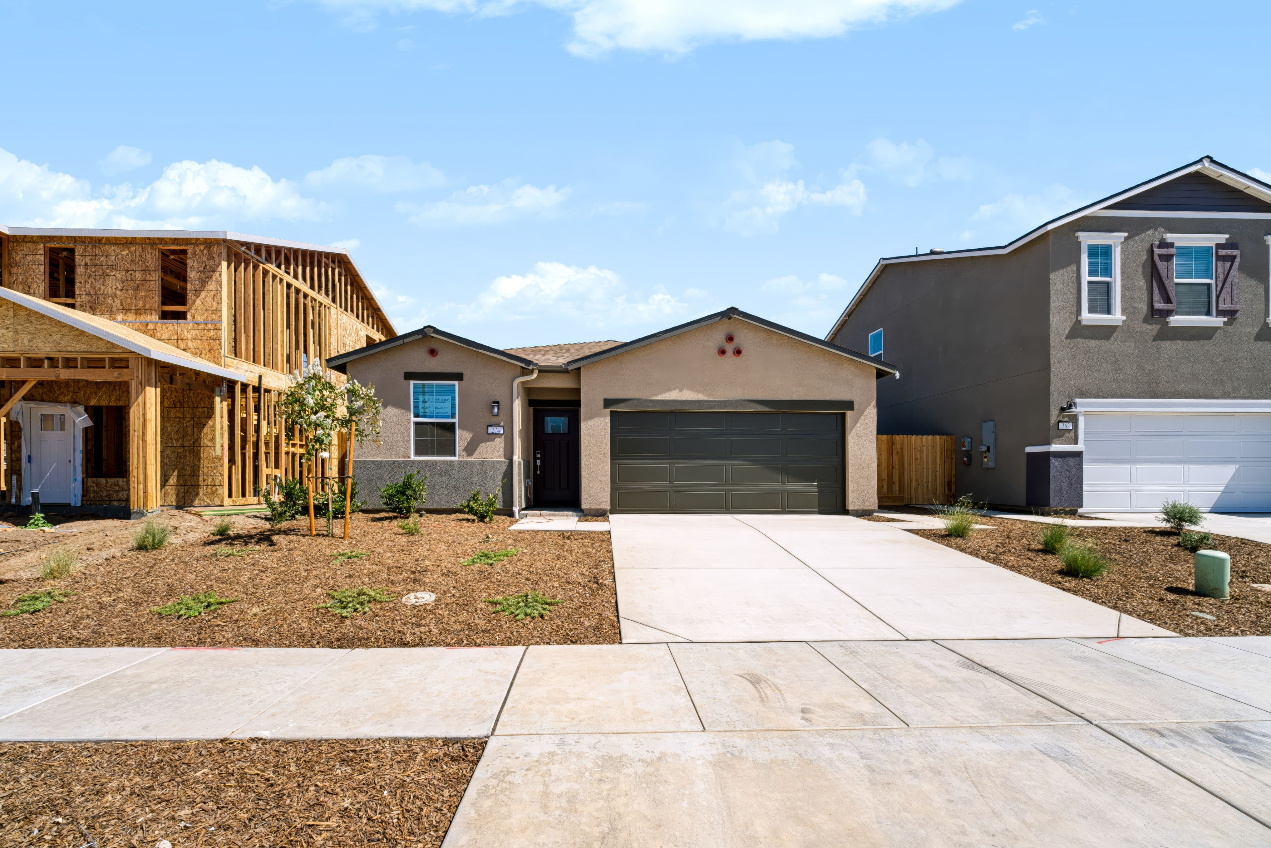 A house with a garage.