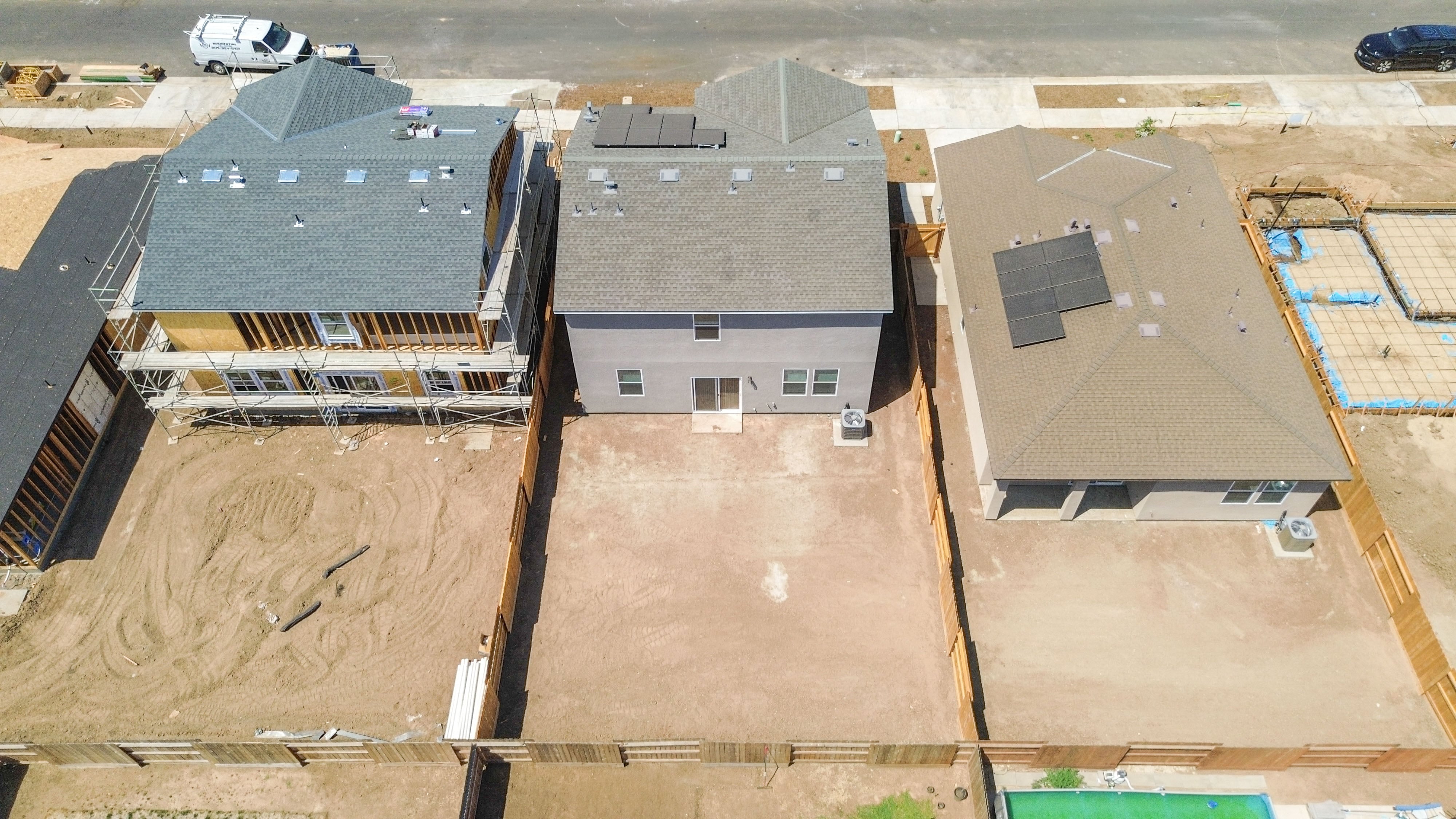 A high angle view of buildings.