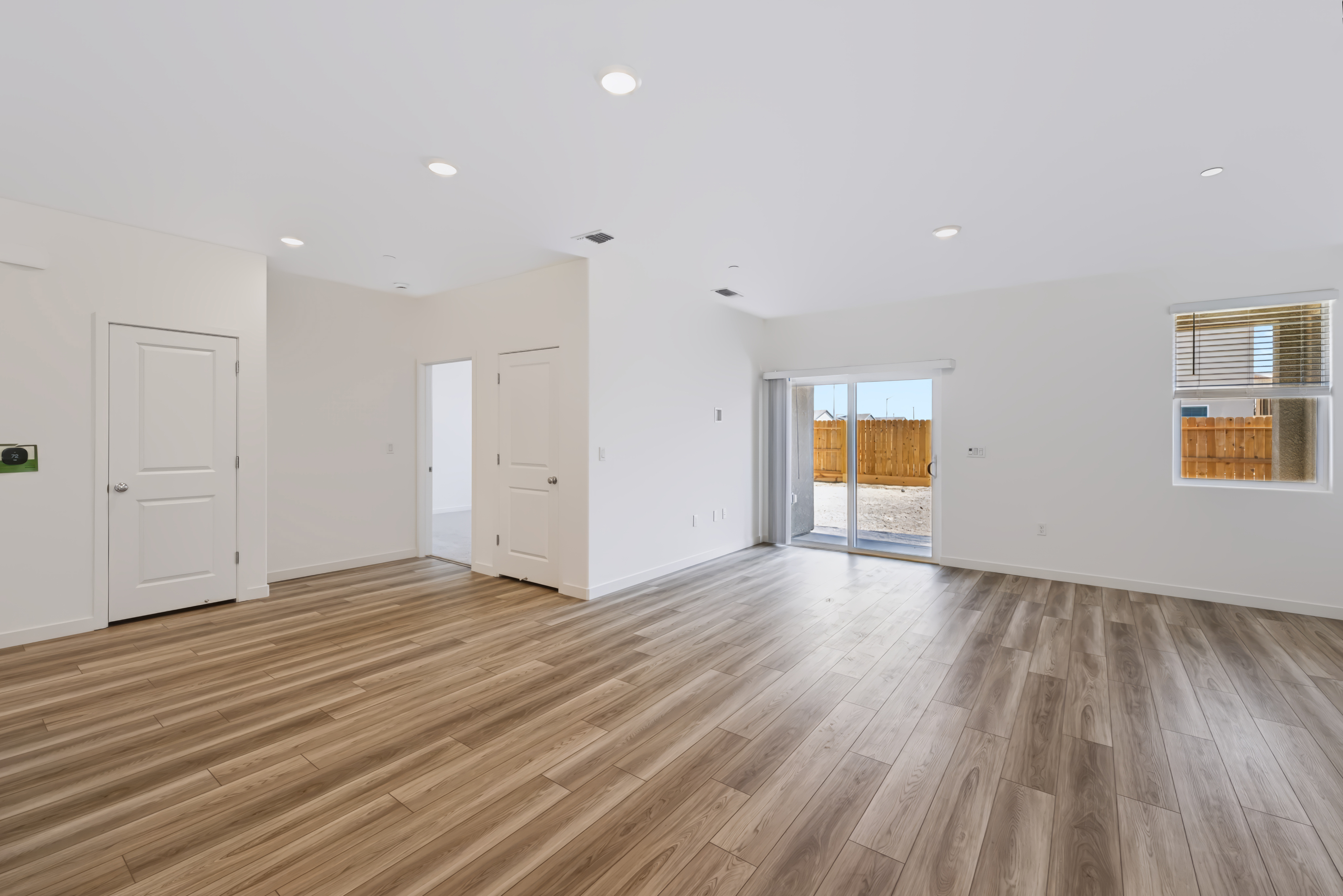 A room with white doors.