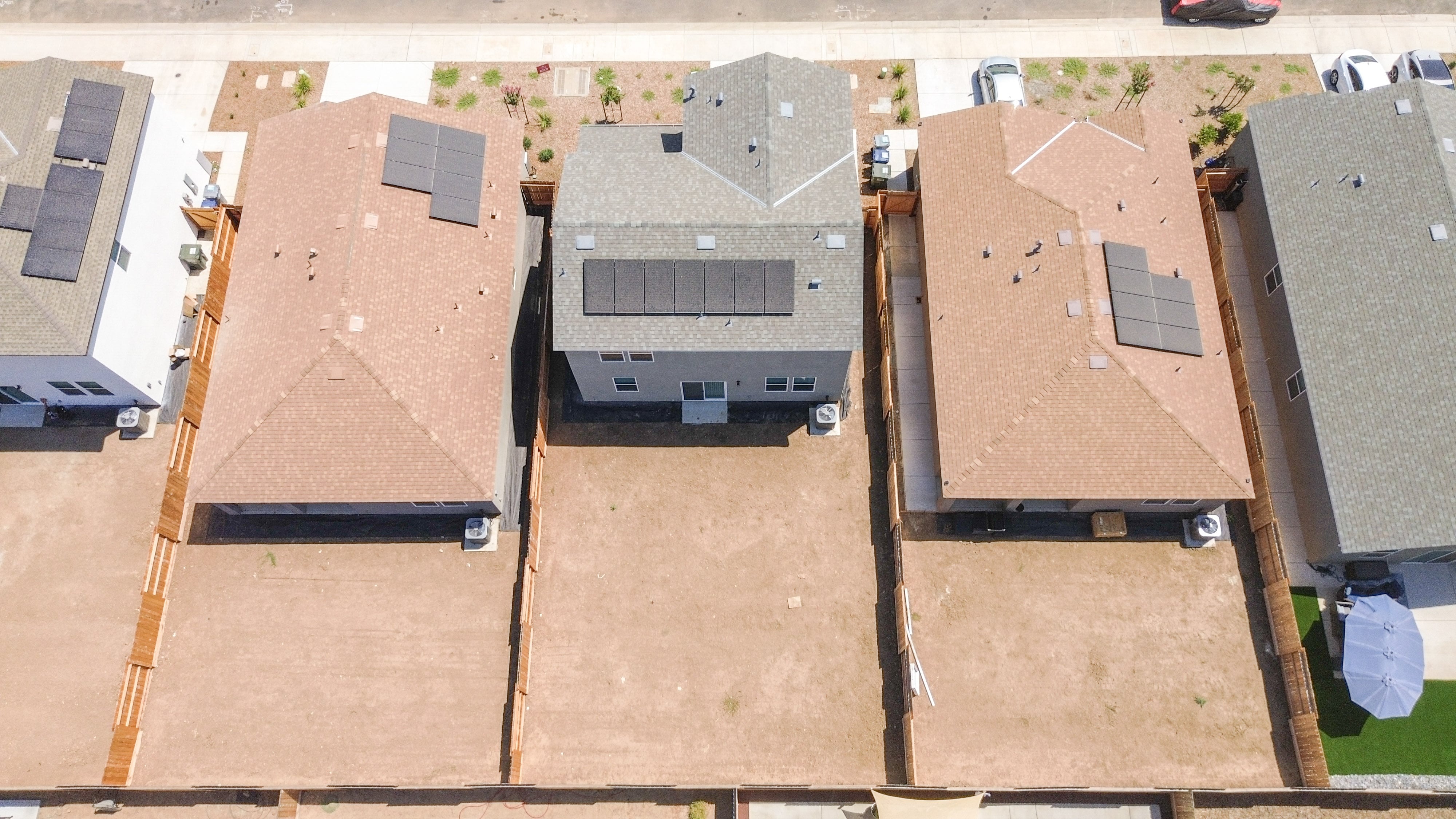 A building with a garage.