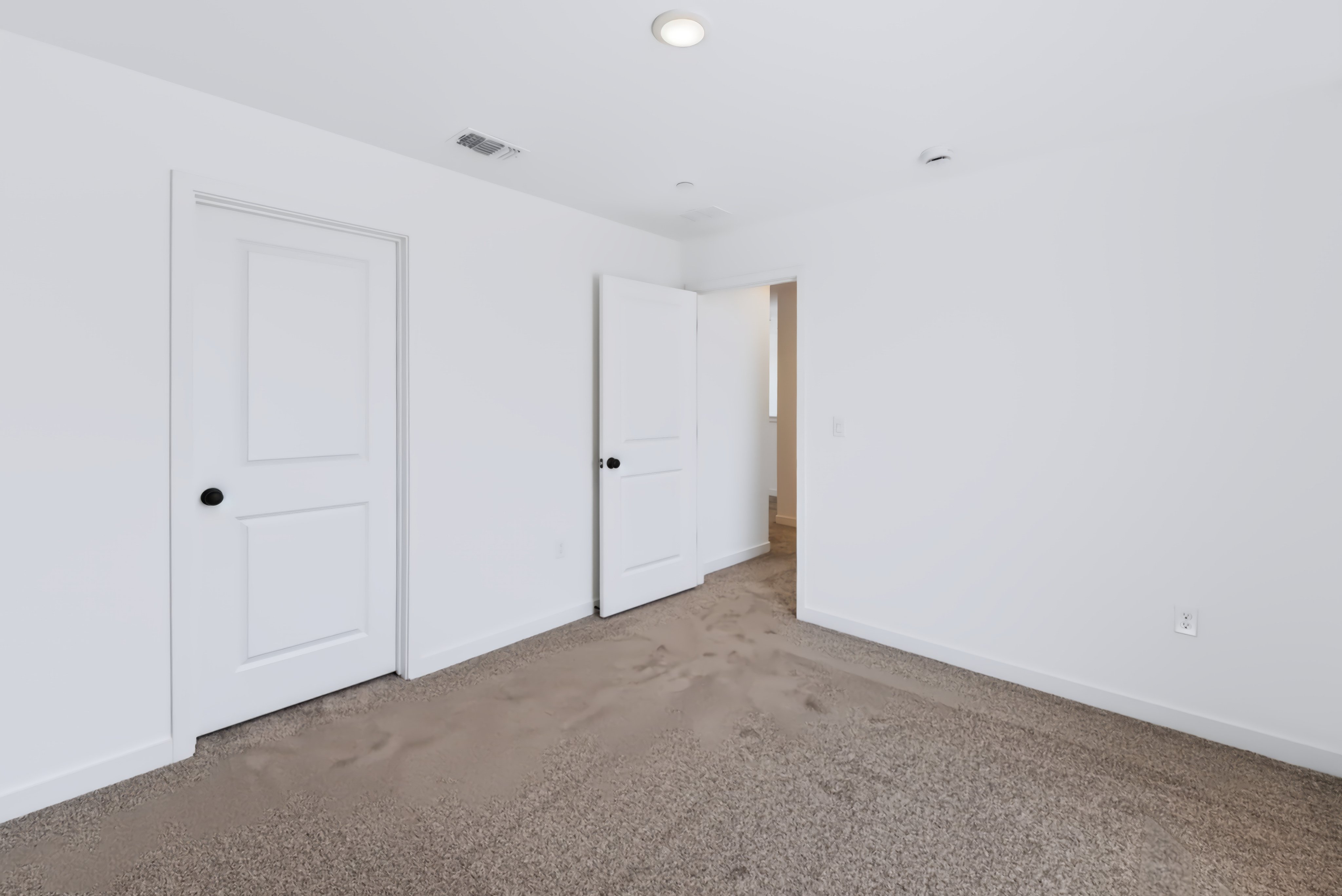 A room with white doors.