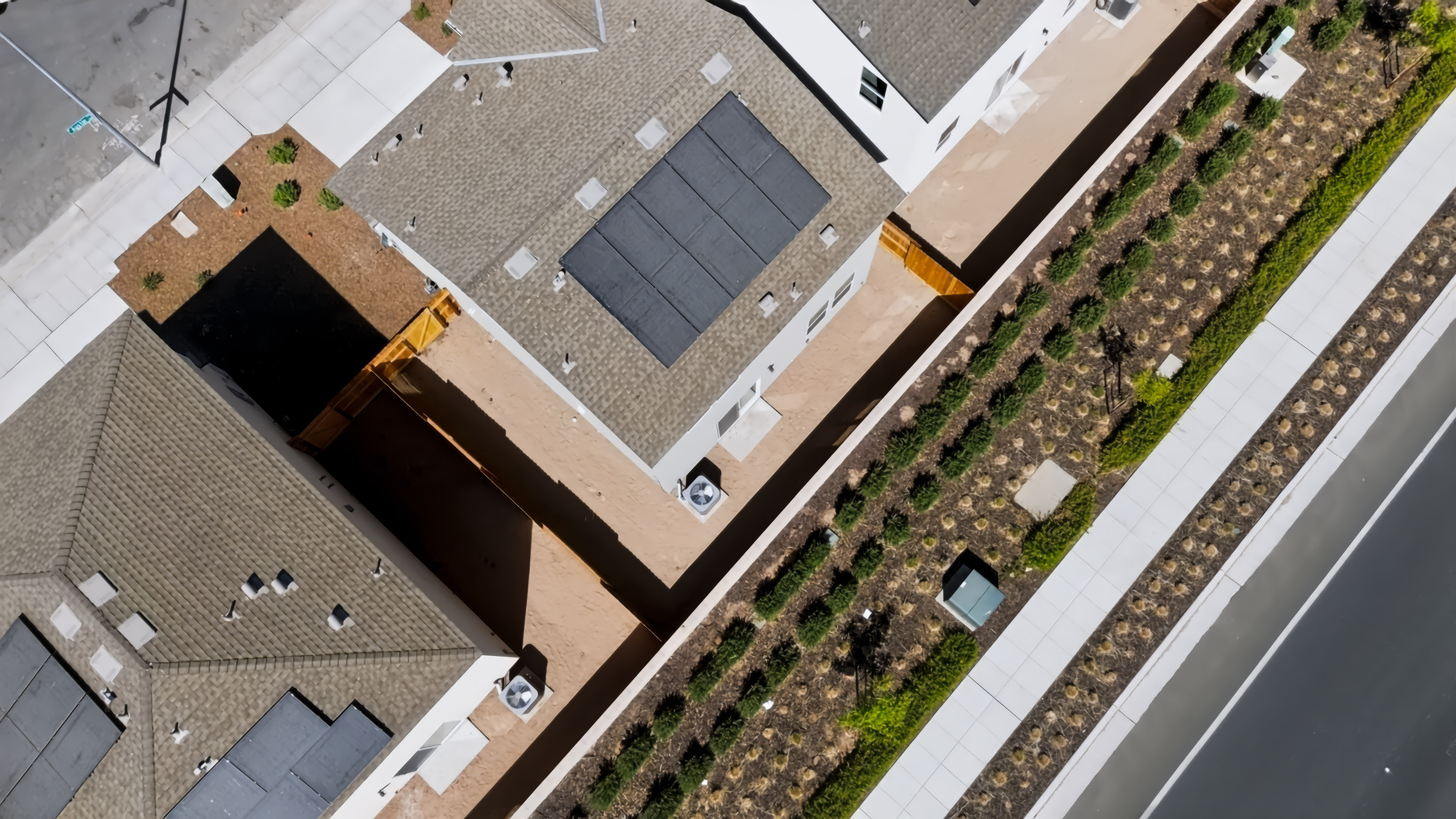 A building with a parking lot.