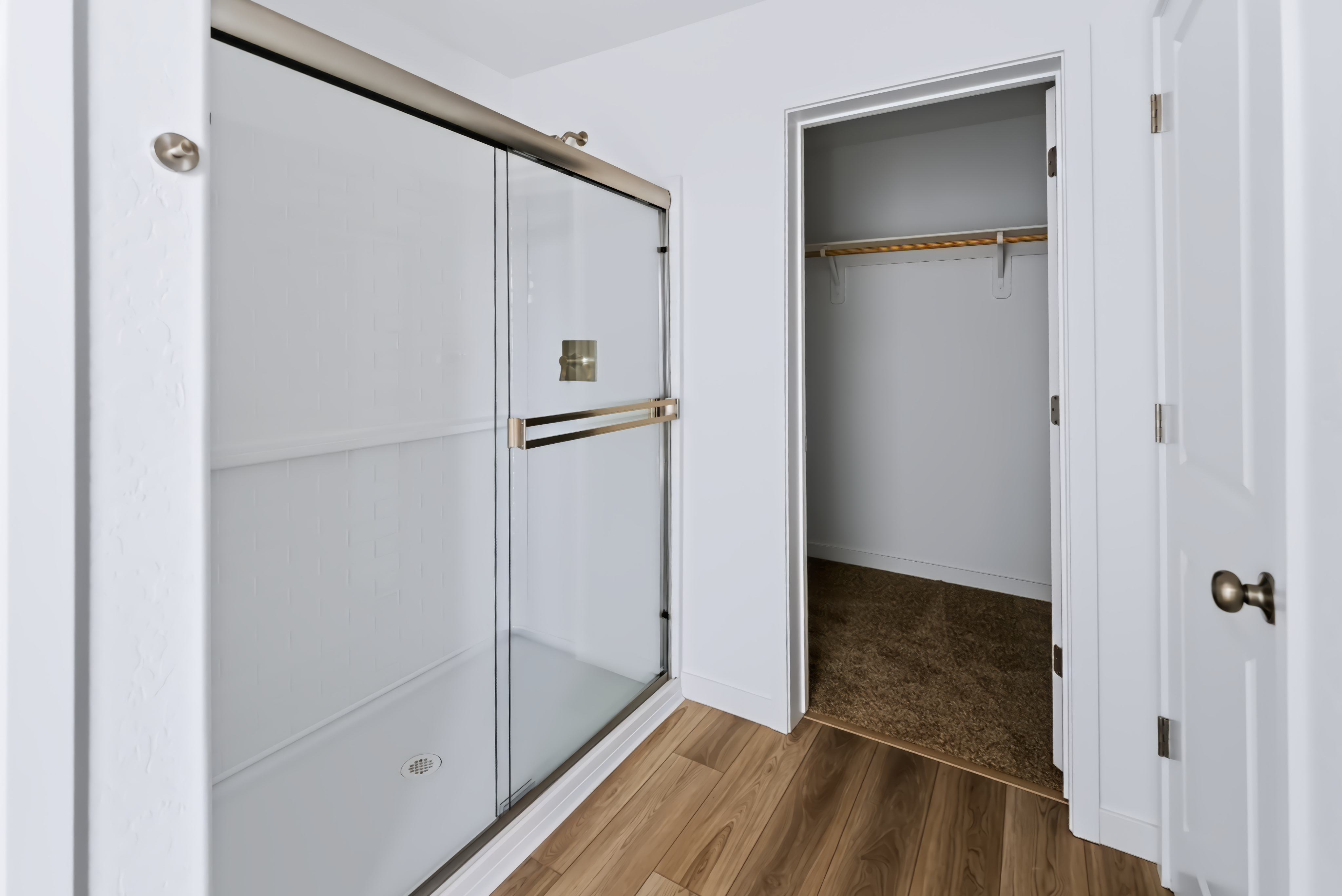A room with white doors.