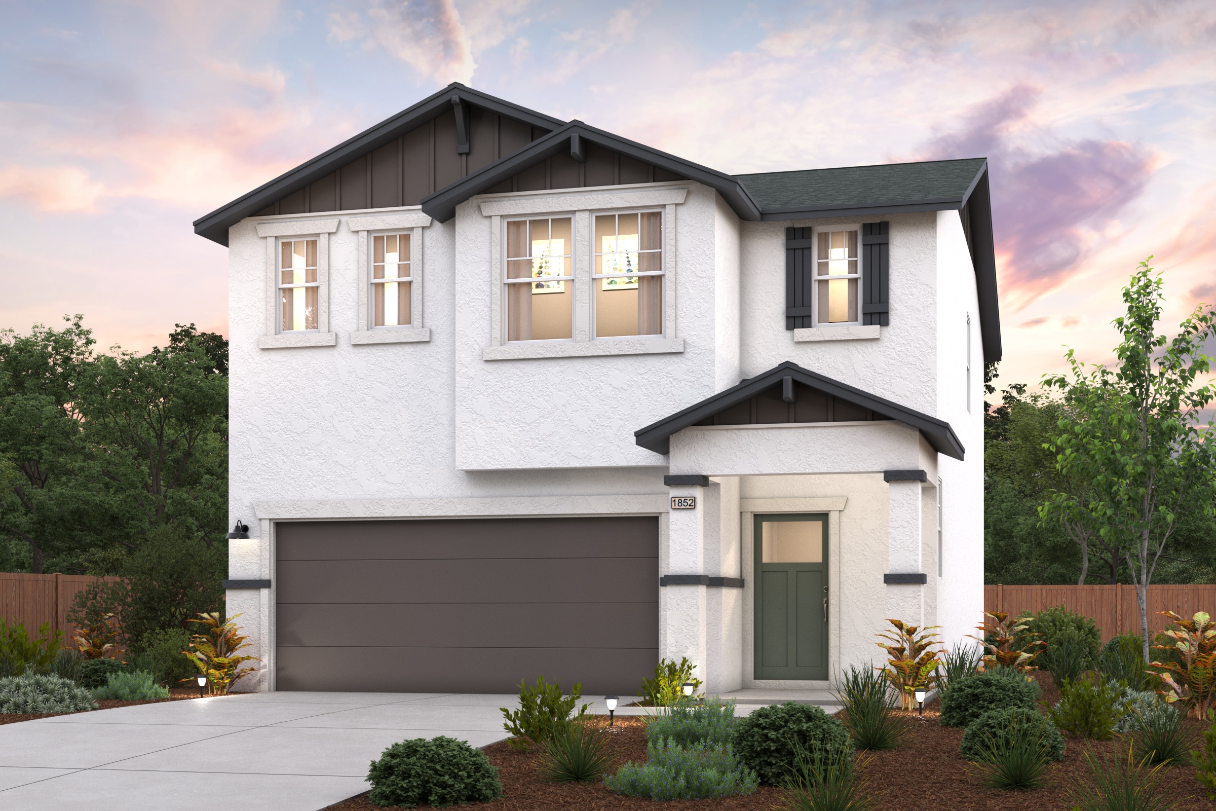 A house with a garage.