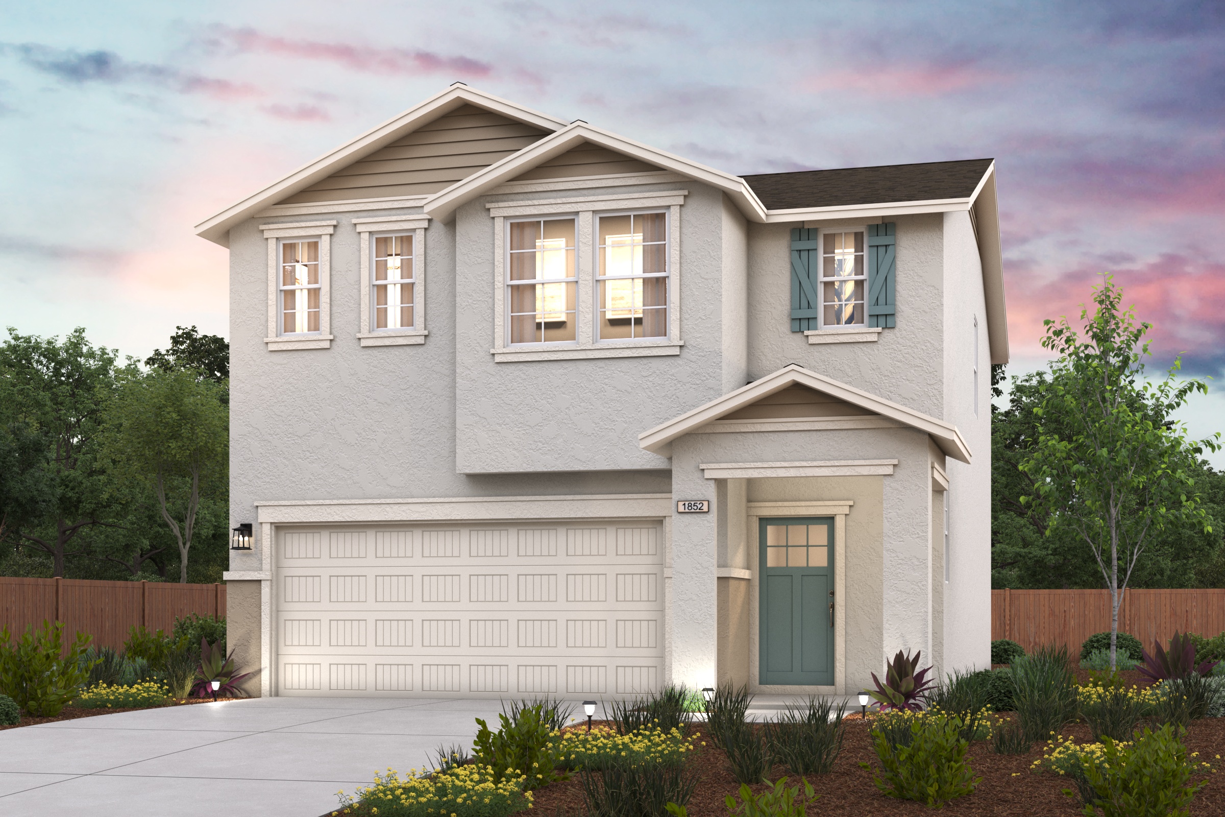 A house with a garage.