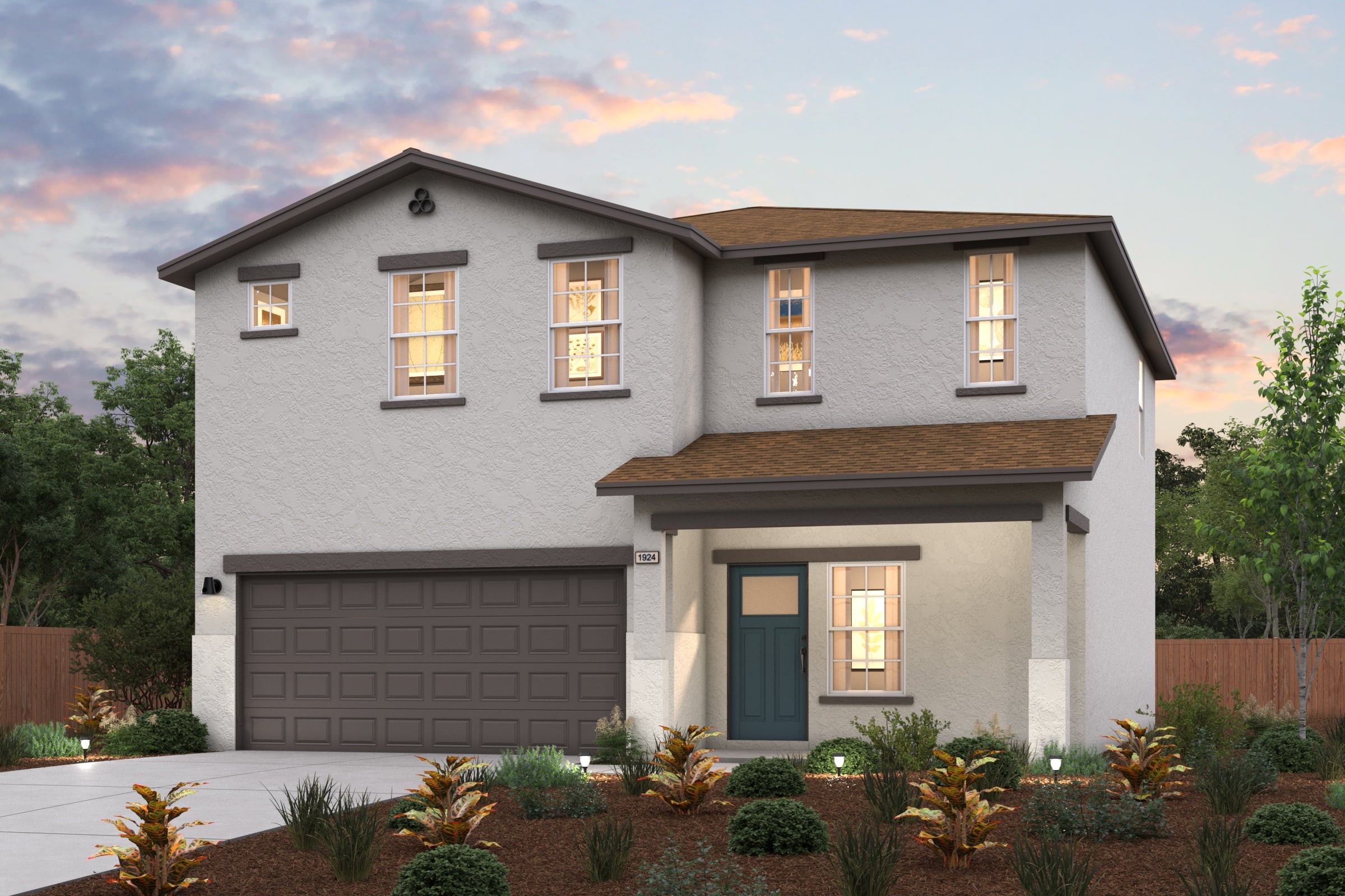 A house with a garage.