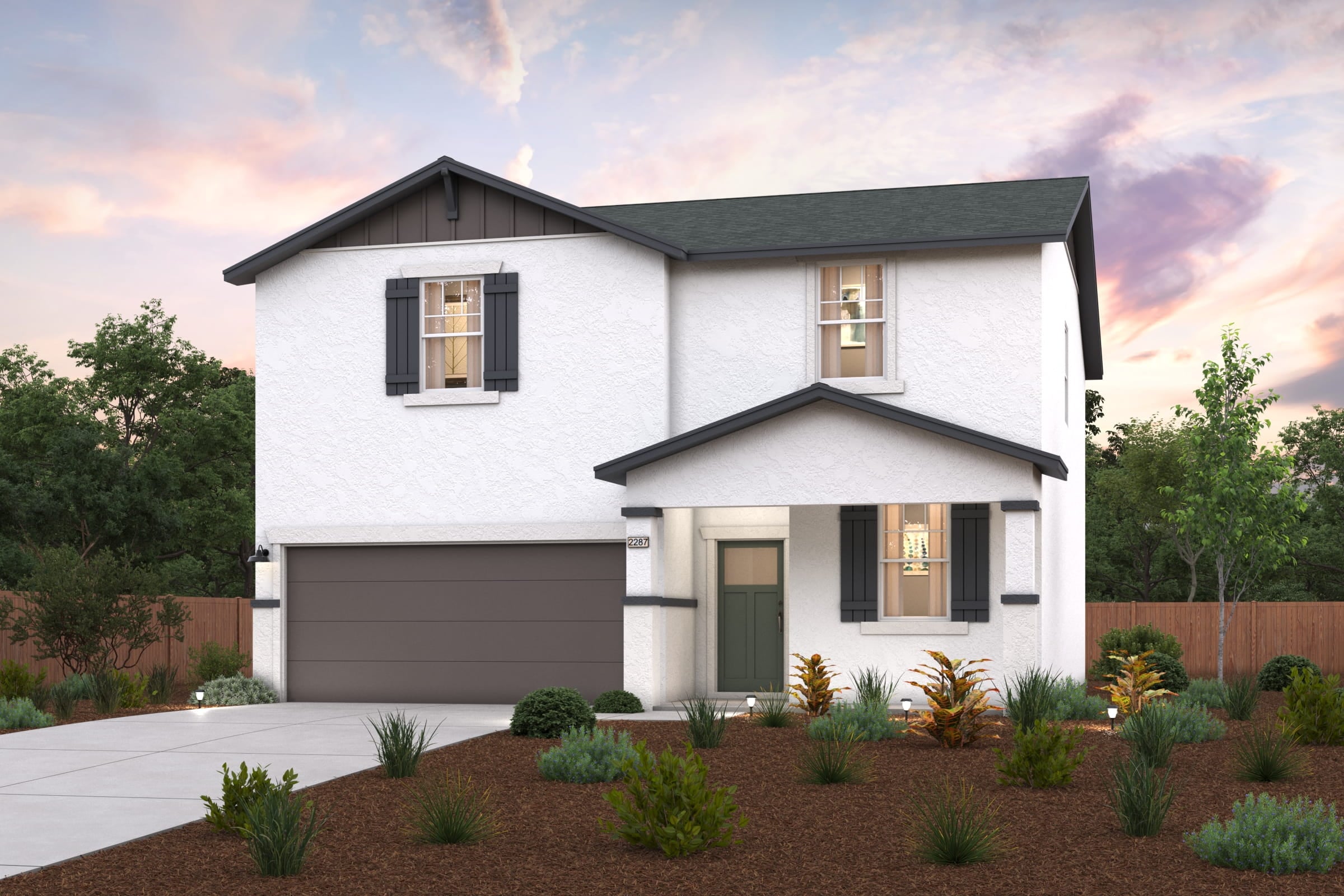 A house with a driveway.