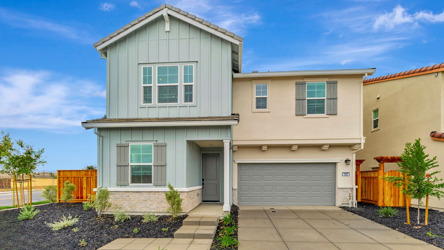 A house with a garage.