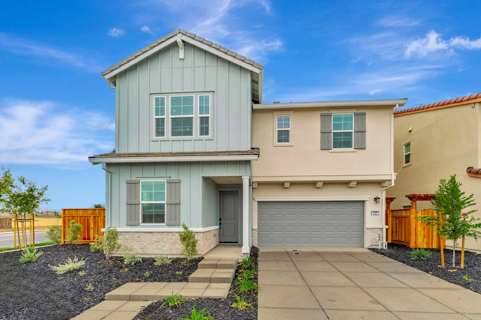 A house with a garage.