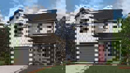 A house with a garage.