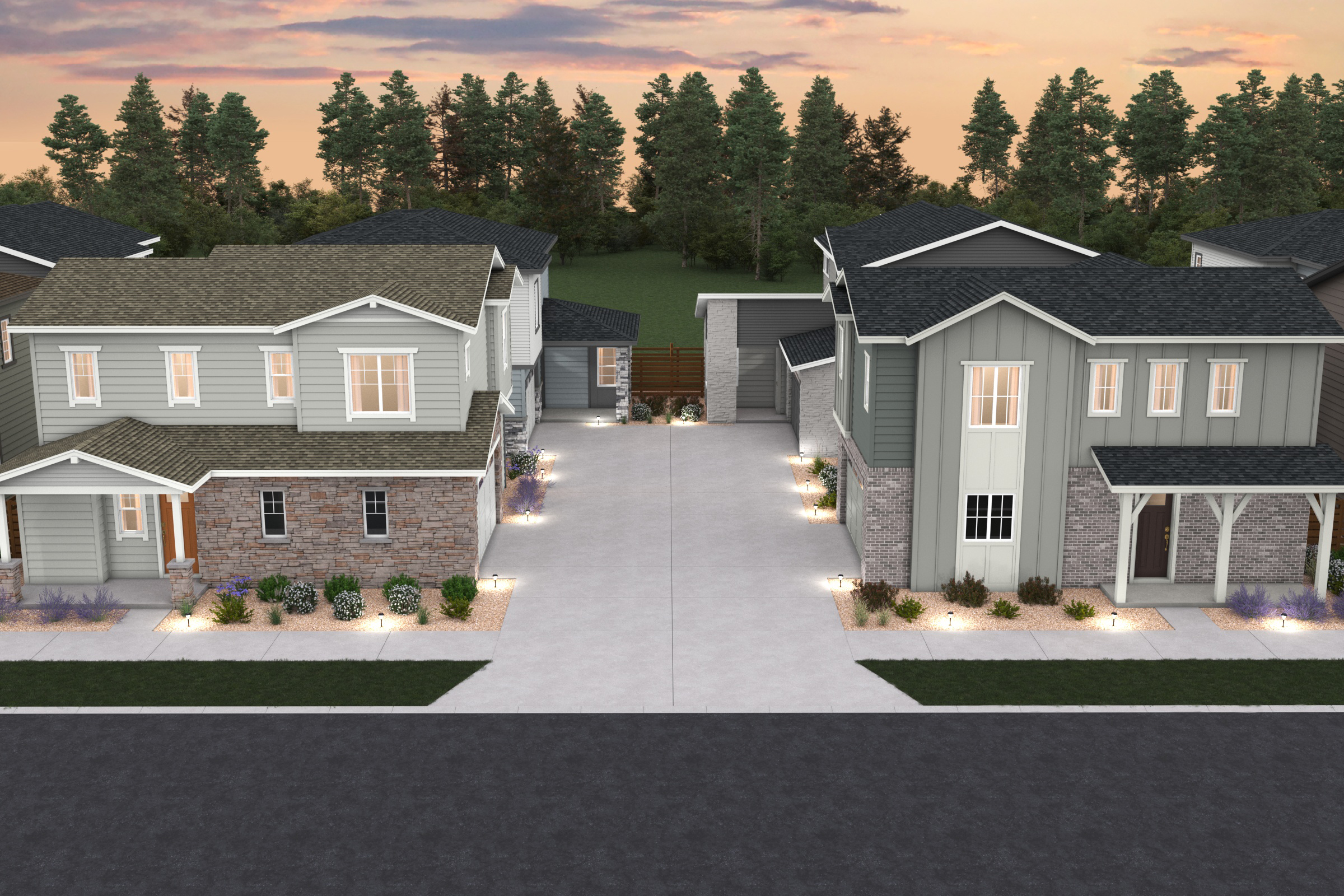 A house with a driveway.