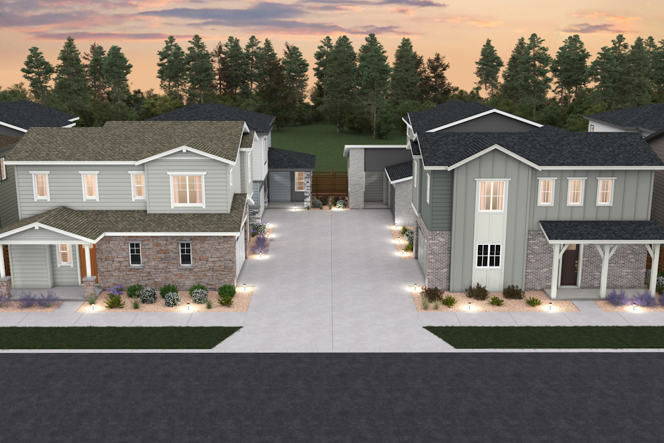 A house with a driveway.