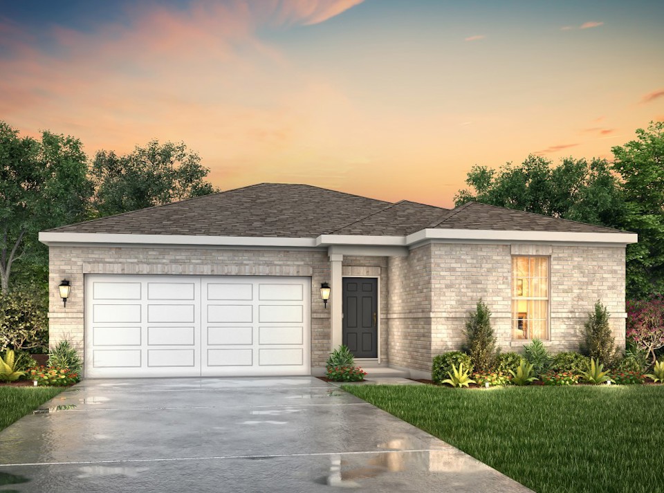 A house with a garage.