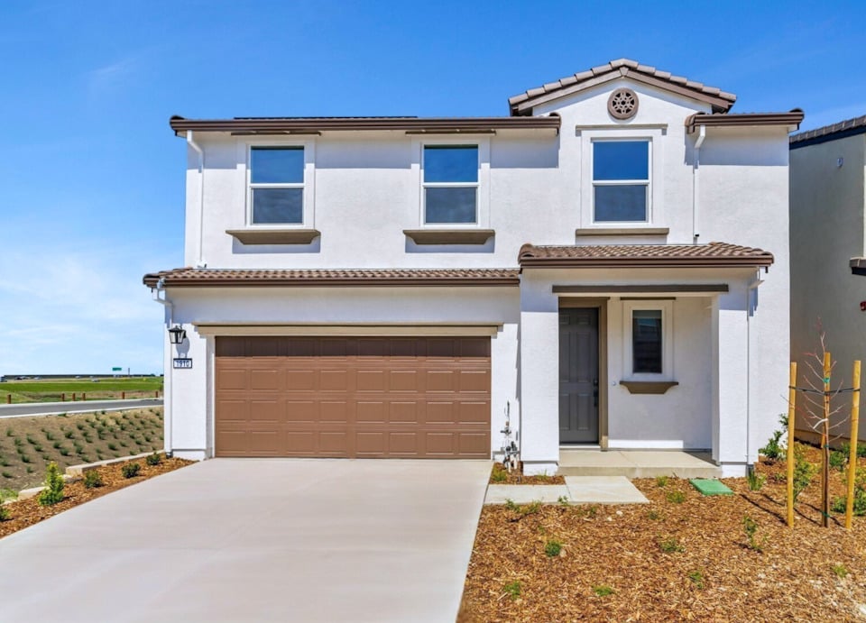 A house with a garage.